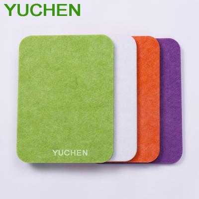 China Highly Effective Sound Absorption 9Mm Office Desktop Partition Standing Modesty Panel Divider Design Noise Insulation Green Polyester Fiber Acoustic Panels for sale