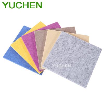 China Highly Effective Sound Absorption 9mm /12mm Eco High Density slat used ceiling polyester fiber soundproof pet acoustic panel 100% Polyester Fiber Acoustic Panels for sale