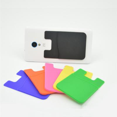 China Business Card Holder Silicone Cell Phone Key Chain Card Holder for sale