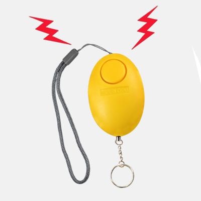 China Hot Selling Women Self-defense Safety Plastic Yellow Personal Waterproof Alarm Package ABS Amazon Key Chain for sale