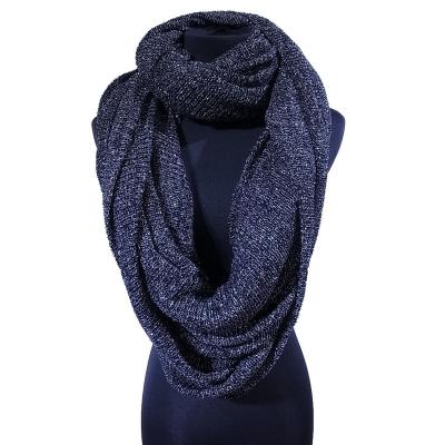 China Acrylic wholesales ready to ship infinity acrylic lurex knitted fashion snood scarf hijab for sale