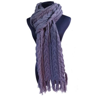 China Acrylic Wholesales Ready To Ship Ladies Fashion Cable Knitted Scarf for sale