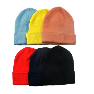 China COMMON Winter Cotton Acrylic Blended Mens Womens Knitted Custom Beanie Hat for sale