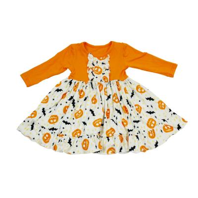 China Washable Customized Cartoon Halloween Festival Baby Dresses Ruffles Kids Clothing for sale