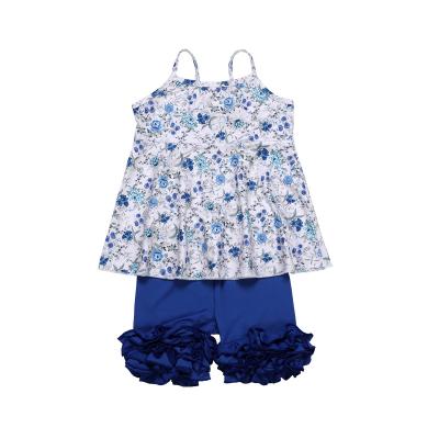 China 2022 Casual Boutique Kids Icing Short Clothing Set Sleeveless Mini T-shirt Suits for sale