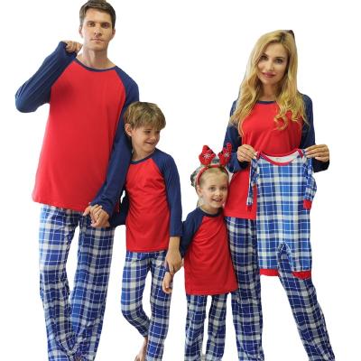 China Viable S Dress Parent Kid Christmas Home Clothes Set Son Father Plaid Suit Mother&'s No Print for sale