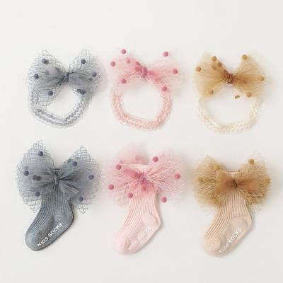 China Breathable Mesh Non Slip Sock Belt Baby Hair Set for sale