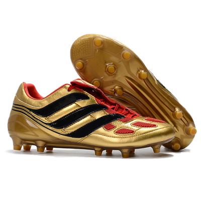 China Best Selling Rubber Men's Classic Football Boots Low Ankle Lace Up Soccer Shoes Studs FG Soccer Shoes PREDATOR ACCELERATOR FG-GOLD for sale