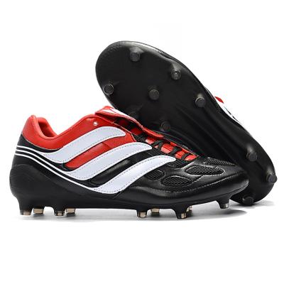 China Best Selling Rubber Men's Classic Football Boots Low Ankle Lace Up Soccer Shoes Studs FG Soccer Shoes PREDATOR ACCELERATOR FG-RED for sale