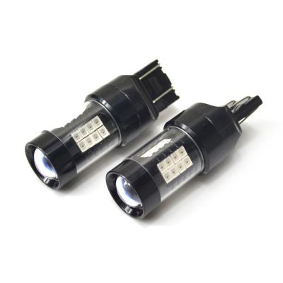 China W21/5W T20 7443 Double Beam DMEX 43W Dual Beam 43SMD 2835 Roller Coaster 43SMD 2835 LED Emergency Reversing Light for sale