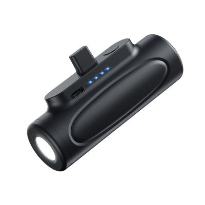 China With Portable Mini LED Flashlight Treasure Charging Flashlight Strong Light Comes with Tail Plug Suitable for Lightni and Type-C Mobile Phone Charging for sale