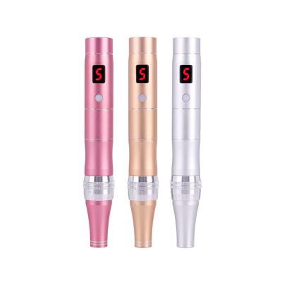 China Derma Pen Korea Wireless Microneedle Skin Rejuvenation Derma Roller with LCD Screen Rechargeable for Skin Rejuvenation Scar Removal for sale