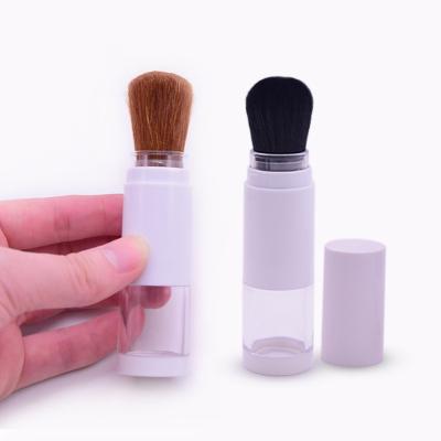 China Factory Round High End Sale OEM Round Brush Powder Blusher Empty Loose Case 2 In 1 Concealer Base 10g Refillable Bottle With Brush for sale