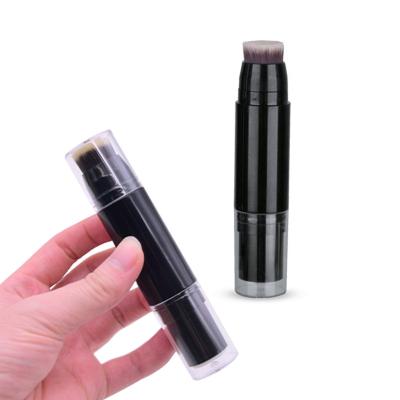 China Smudge Brush Custom Color and Hair Form Foundation Powder Bottle Refillable Cosmetic Container with Synthetic or Goat Hair Makeup Brush for sale