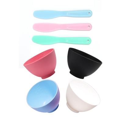 China Colorful Flat Brush Kuulee Silicone Mask Bowl With Applicator For Face Mask Blending Wholesale for sale