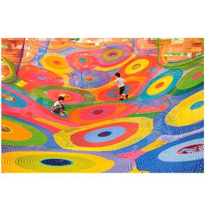 China best selling kids 4-12years old indoor amusement park knitted rainbow colored nylon crocheted climbing net for sale