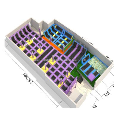 China With Standard Free Jumps Protective Net Euro Trampoline Mat Battle Beam With Climbing Wall For Sale for sale