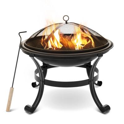 China Outdoor Heating BBQ Grill 2 Inch Fire Pit Steel Firepit with Mesh Screen Durability and Rust Proof Fire Bowl BBQ Grill for Outdoor Wood Burning Camping for sale