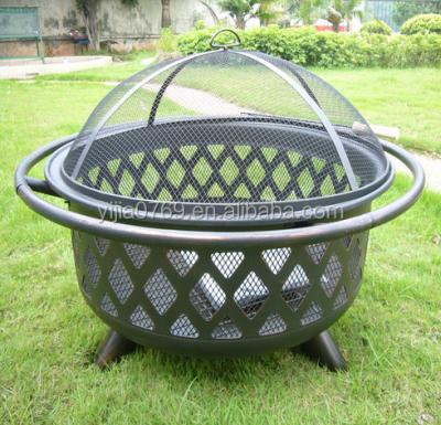 China Portable Outdoor Fire Heating Outdoor Barbecue Wood Burning Pit With Fire Poker And Mesh Screen for sale