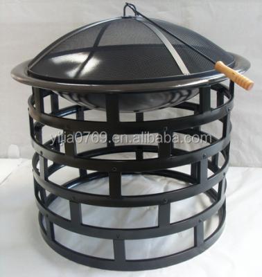 China Large Size Outdoor Deep Outdoor Wooden Barbecue Heater Cage Style Fire Burning Cooking Pit With Lattice Pattern for sale