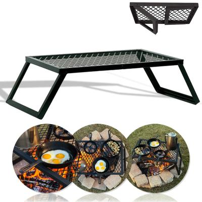 China Easily Assembled Open Campfire Grill Grate Camping BBQ Portable Folding Cooking Over Fire Garden Outdoor Folding Furniture for sale