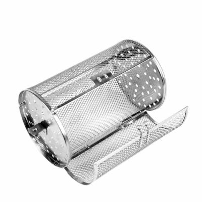 China Corrosion Resistance 12*18cm Stainless Steel Bean Peanut Basket Oven Roast Baking Rotary Nuts BBQ Grill Motor for sale