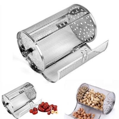 China Corrosion Resistance Electric Oven Basket Grilled Cage Peanut Barbecue Baking Stainless Steel Rotary for sale