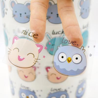 China Transparent Self-adhesive Vinyl Clear Waterproof Custom Printing Roll Sticker BOPP Wrapping Label Waterproof Sticker for sale