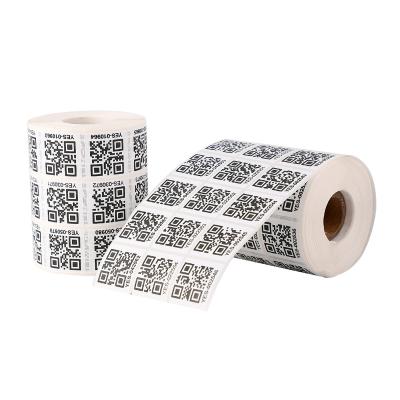 China Factory Wholesale SKU Label Serial Number Waterproof Art Paper QR Code Adhesive Label Customized Sticker for sale