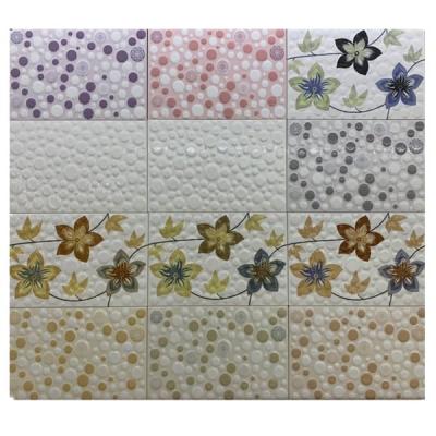 China Glazed Metallic Tiles Low Price 20*30cm Flower Kitchen Bathroom Wall Tiles for sale