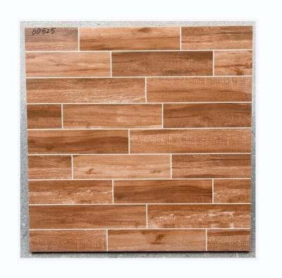 China Glazed Metallic Wood Tiles 600x600 Design Rustic Matte Tile Flooring For Living Room for sale