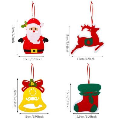 China Chirstmas Decor Christmas Ornament Felt Cloth Crafts Red Nonwoven Hanging Holiday Diy Xmas Tree Home Decoration for sale