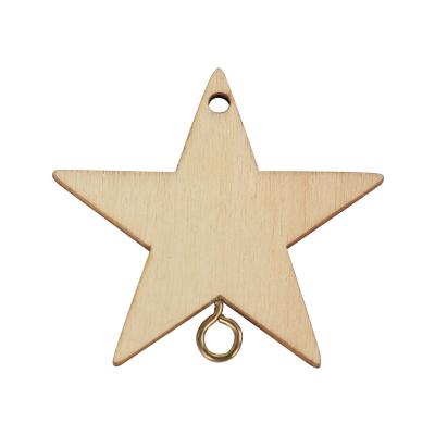 China Chirstmas Decor Mini Star Festival Wood Gift Christmas Ornaments Wooden Christmas Tree Star Wood Ornaments for sale