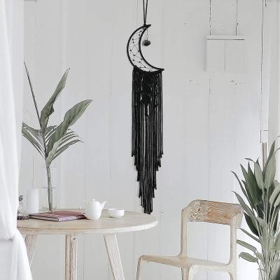 China Black Chirstmas Decor Easter Dream Catcher Bohemian Decor with Crystal Stone Moon Dream Catchers for Bedroom Bohemian Home Decor Dream Catcher for sale