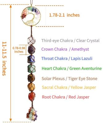 China Chirstmas Decor Stones Ornament Healing Meditation Wall Hanging Crystals Dream Catcher for sale