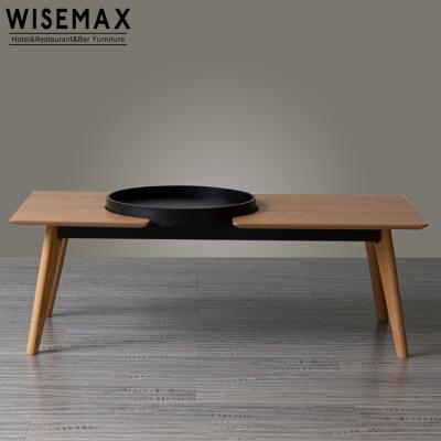 China Other Nordic modern solid wood with tray coffee table long coffee table living room home side table for sale