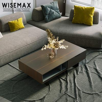 China Modern design durable ash tea table storage side coffee table solid wood coffee center table for living room for sale