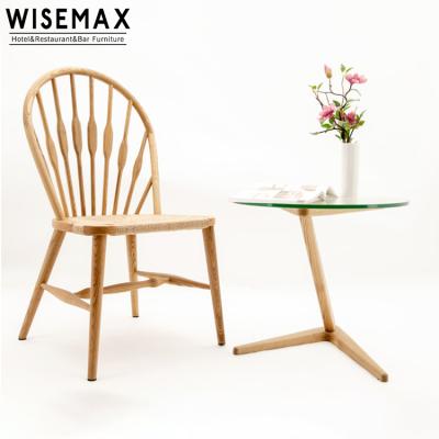 China Modern New Design Farmhouse Solid Wood Dining Chair Windsor Cafe Lounge Backrest Dining Chair Solid Ash Chairs for sale