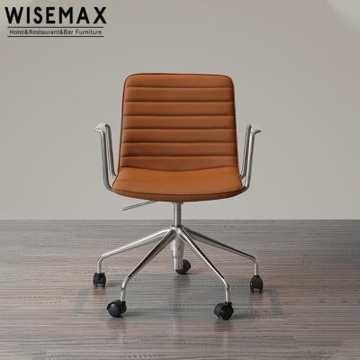 China WISEMAX FURNITURE Hot Selling Swivel Elevator Computer Clerk West Leather Office Chair Metal Home Furniture Modern for sale