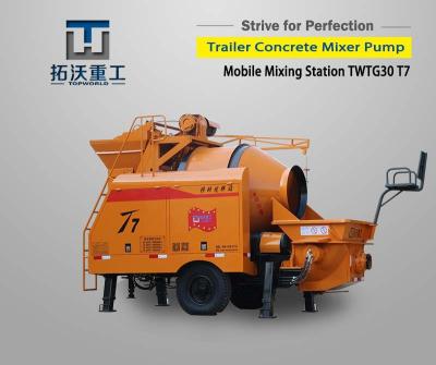 中国 TWTG30 T7のトレーラーのトラックミキサ ポンプ30m ³ /Hのコンクリート37KW モーター力 販売のため