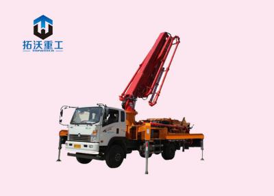 China Truck Mounted Concrete Mixer Pump Truck Remote Control With 25m Boom for sale