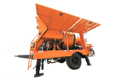 China Multifunction Orange Concrete Mixer Pump Trailer , Portable Concrete Pump for sale