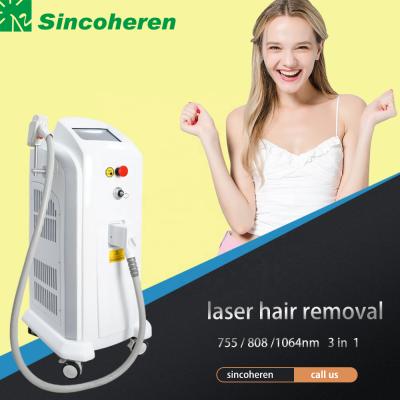 China Blood vessel removal 808 diode laser hair removal machine /cold laser device hair removal alexandrite laser Sincoheren for sale