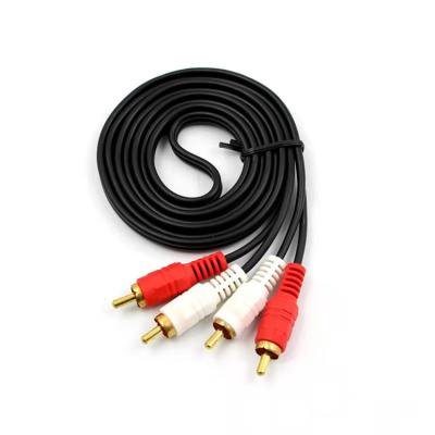 China High Quality Multimedia 2RCA Adapter Stereo Cable Dual RCA Audio Cord 2 Male To Male Connector for sale