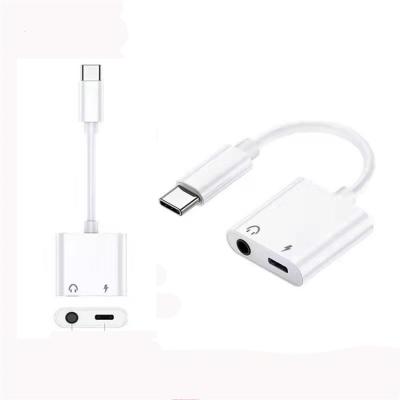 China Moible Phone 2 in 1 Usb C to aux adapter. 3.5mm Earphone Jack Adapter Type C Charging Audio For Samsung Ipad Pro for sale