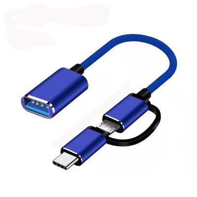 China Other factory direct 2 in 1 Dual C c otg adapter charging android USB2.0 otg adapter for sale