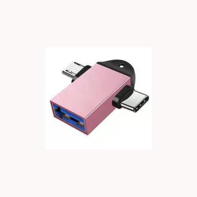 China Other factory direct 2 in 1 OTG converter USB 3.0 data transfer USB otg adapter type C adapter and micro USB connector for sale