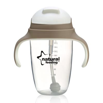 China Pretty BPA Free Sample PP 300ml BPA Free Baby Sippy Feeding Training Drinking Bottle With Handled for sale