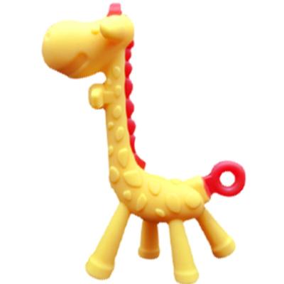 China high quality 100%food grade Silicone Teether BPA Free Giraffe Silicone Animal Baby Teether for sale