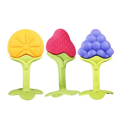 China Hot Selling 100%food Grade Silicone Teether BPA Free Eco-friendly Fruit Silicone Fruit Baby Teethers for sale